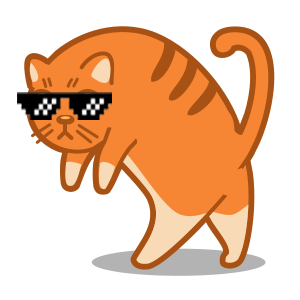 silly orange cat icon